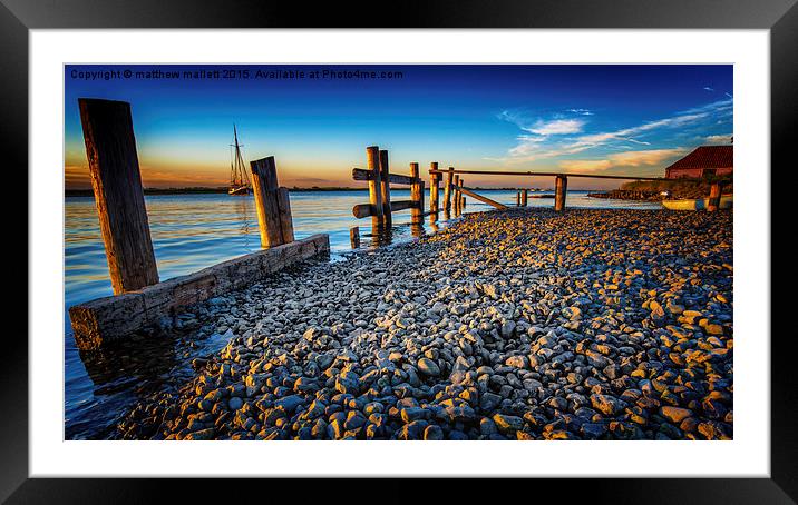  Sunset on The Quay Beach Framed Mounted Print by matthew  mallett