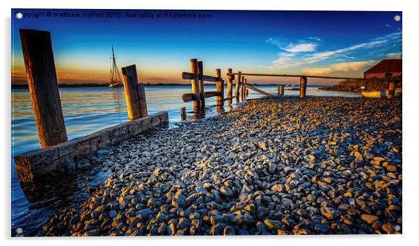  Sunset on The Quay Beach Acrylic by matthew  mallett