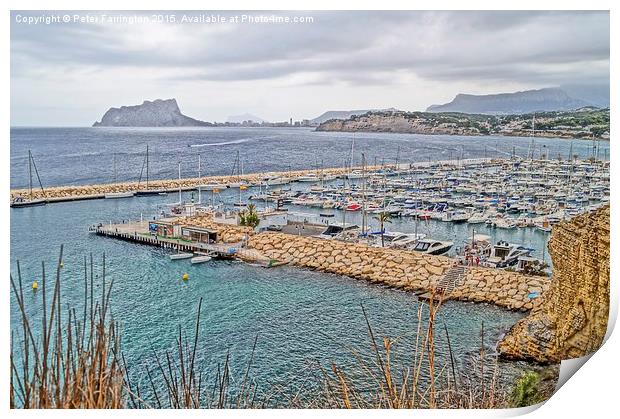 Looking Over To Calpe Rock From Moraira Print by Peter Farrington