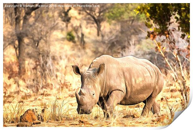 Powerful Rhino Print by Graham Prentice