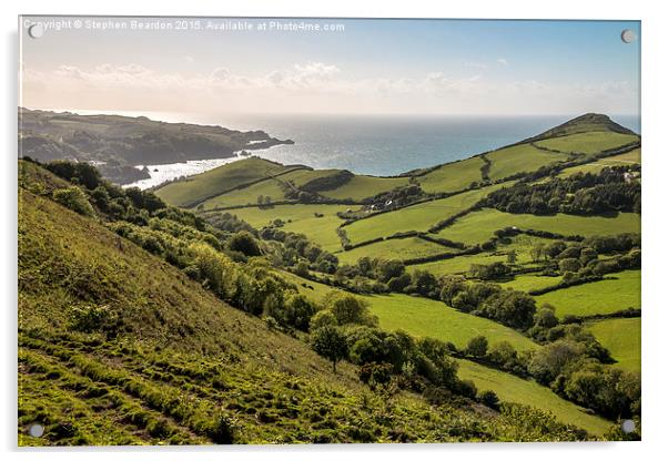  North Devon Coast with Little Hangman Acrylic by Stephen Beardon