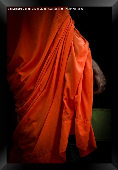 Buddhist monk of Phnom Phen, Cambodia Framed Print by Julian Bound