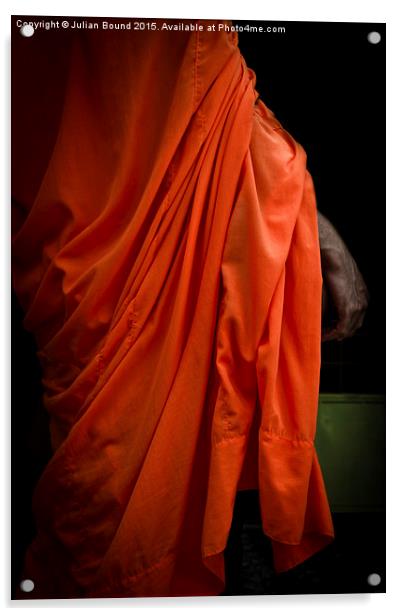 Buddhist monk of Phnom Phen, Cambodia Acrylic by Julian Bound