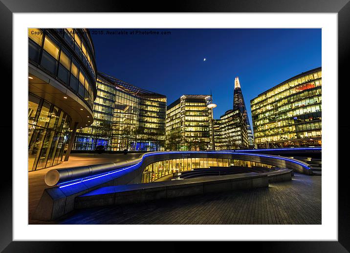 Southbank Bluer Hour Framed Mounted Print by Neil Almnond