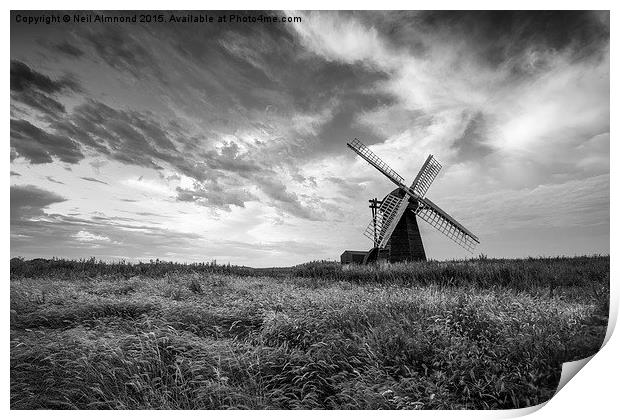  Herringfleet Windmill, Suffolk Print by Neil Almnond