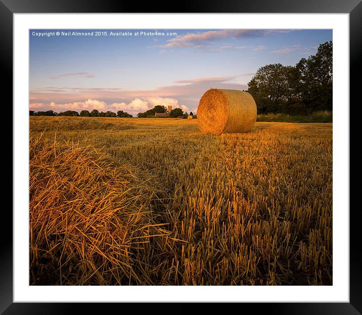 Rolling Hay Framed Mounted Print by Neil Almnond