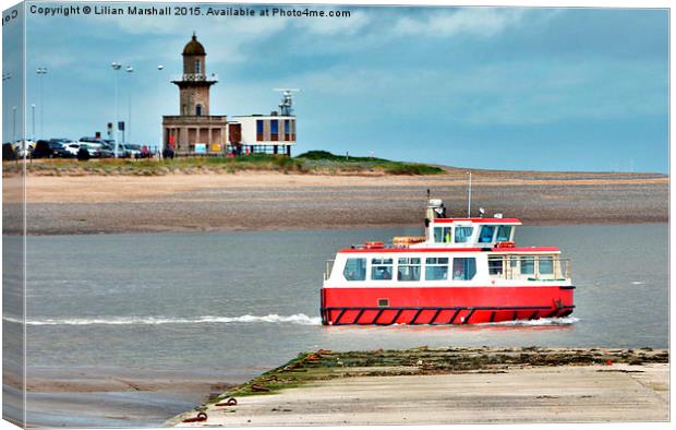  Ferry across the River Wyre. Canvas Print by Lilian Marshall