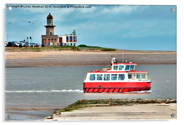  Ferry across the River Wyre. Acrylic by Lilian Marshall