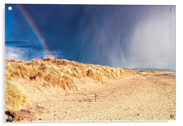 Rainbow on the Beach  Acrylic by Valerie Paterson