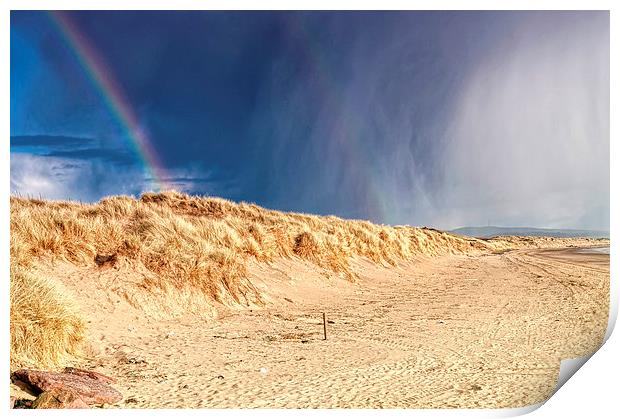 Rainbow on the Beach  Print by Valerie Paterson