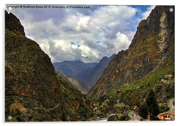 Where the Inca Trail begins Acrylic by Matthew Bates