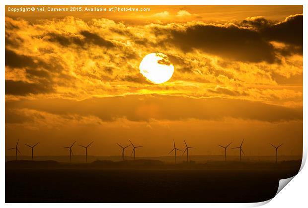  Bridlington Wind Farm Print by Neil Cameron