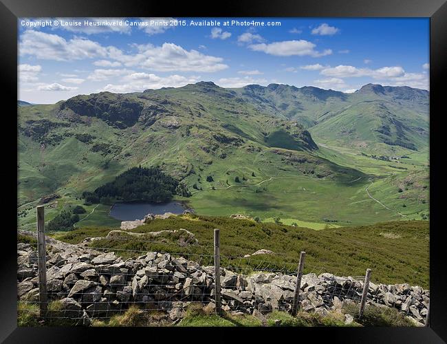 Blea Tarn, and Wrynose Fell from Lingmoor Fell Framed Print by Louise Heusinkveld