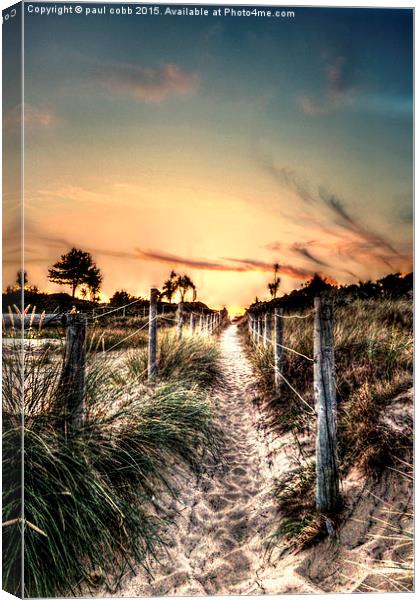  The path to sunset. Canvas Print by paul cobb