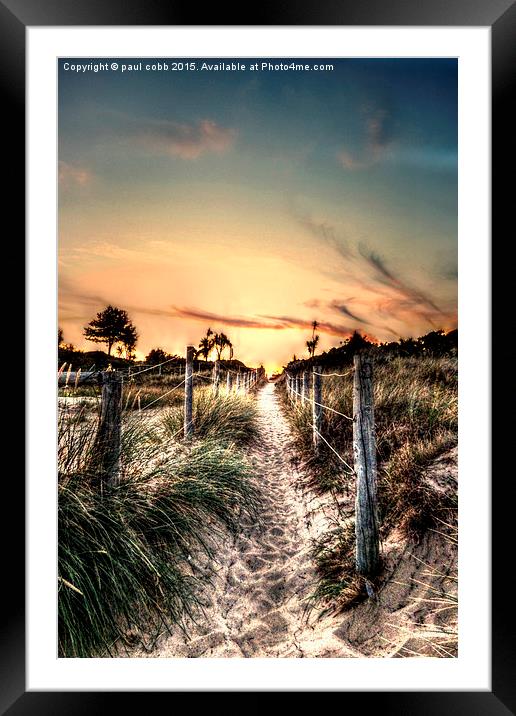  The path to sunset. Framed Mounted Print by paul cobb