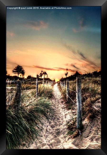  The path to sunset. Framed Print by paul cobb