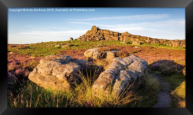 Over Owler Tor in the peak District Framed Print by Andy McGarry