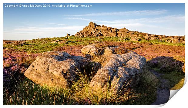  Over Owler Tor in the peak District Print by Andy McGarry