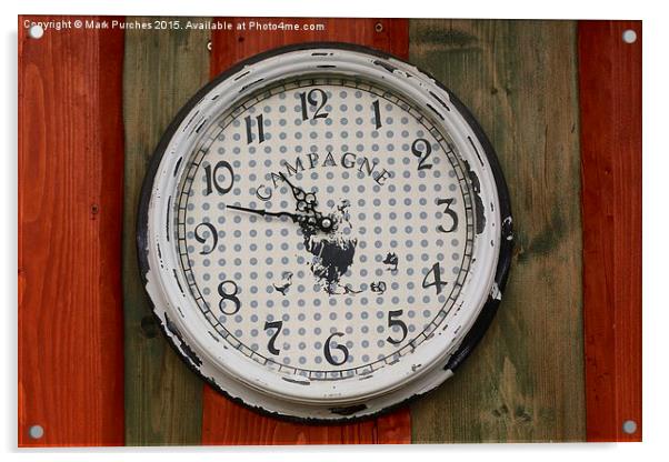 Old Analogue Clock Face With Texture Pattern Acrylic by Mark Purches