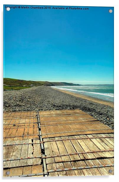  Boardwalk, Newgale Sands Acrylic by Martin Chambers