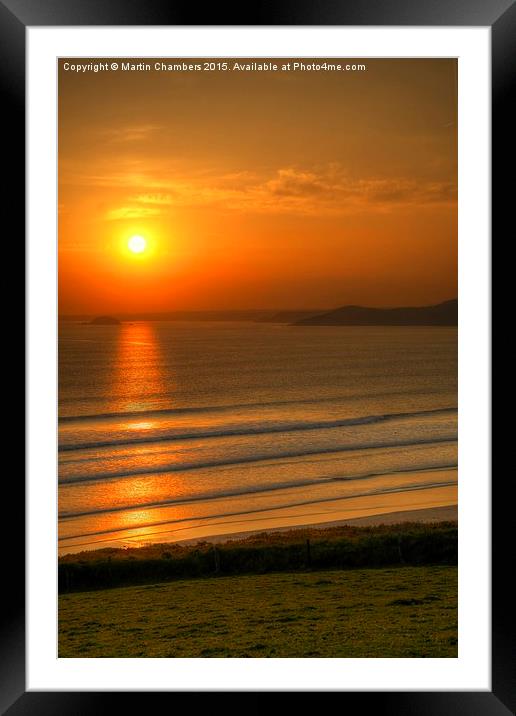  Sunset from Newgale, Pembrokeshire Framed Mounted Print by Martin Chambers
