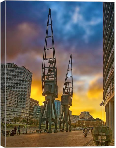 West India Quay  Canvas Print by Clive Eariss