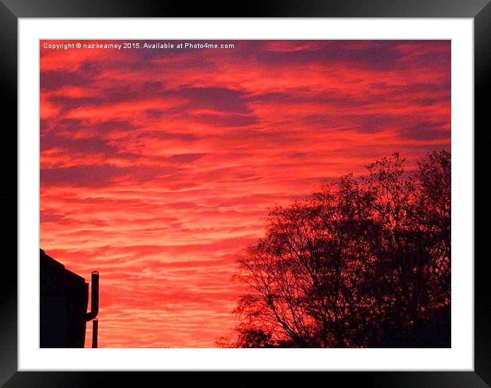  red sky at night   Framed Mounted Print by naz kearney