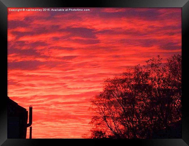  red sky at night   Framed Print by naz kearney