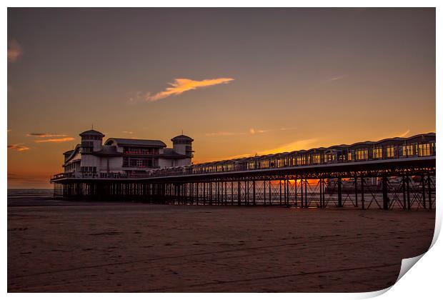  Sunset at Weston-super-mare. Print by Becky Dix