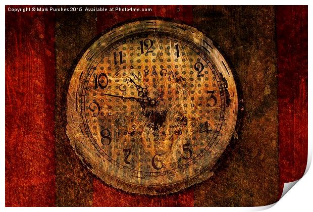 Old Vintage Country Clock Print by Mark Purches