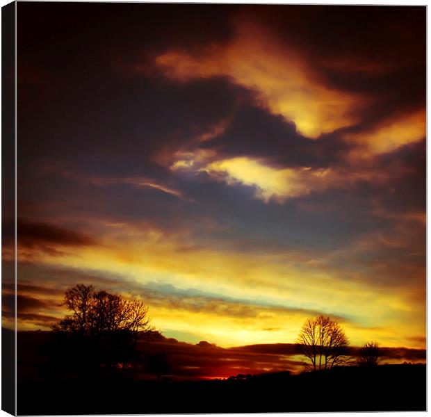  Sunset over the rolling hills of the Shropshire c Canvas Print by Julian Bound
