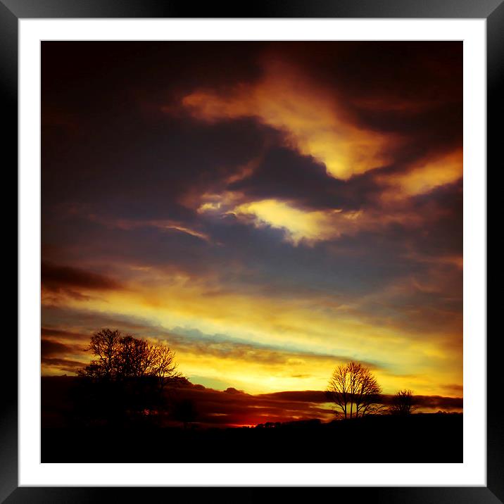  Sunset over the rolling hills of the Shropshire c Framed Mounted Print by Julian Bound