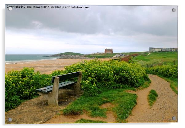  Fistral Beach View Acrylic by Diana Mower