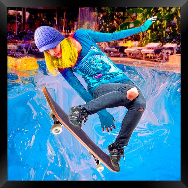  Skateboarding on Water Framed Print by Matthew Lacey