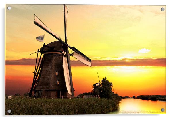 Sunset over the windmill Acrylic by Ankor Light