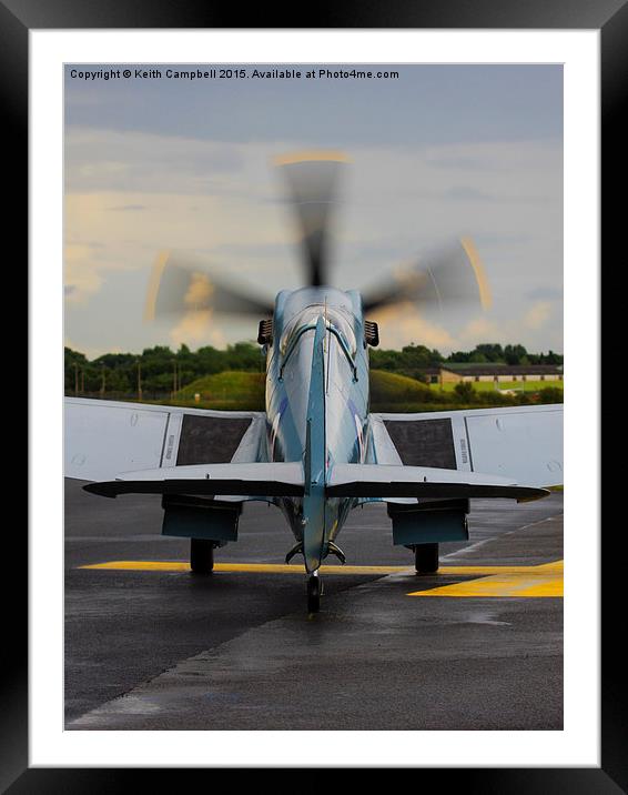  Spitfire PS915 Framed Mounted Print by Keith Campbell