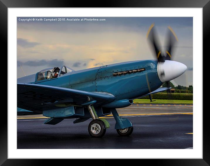 Spitfire PS915 starting. Framed Mounted Print by Keith Campbell