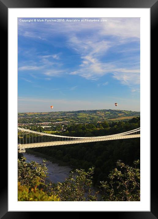 Bristol Balloon Fiesta & Clifton Bridge Framed Mounted Print by Mark Purches