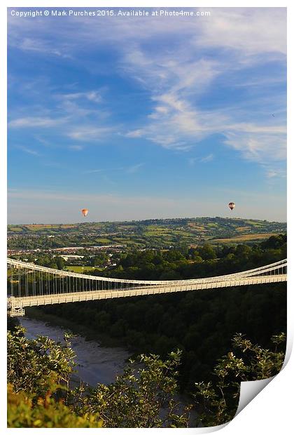 Bristol Balloon Fiesta & Clifton Bridge Print by Mark Purches