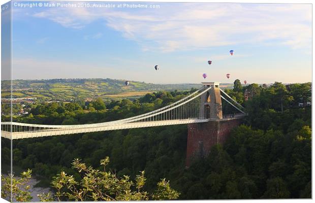 Bristol Balloon Fiesta & Clifton Bridge Canvas Print by Mark Purches