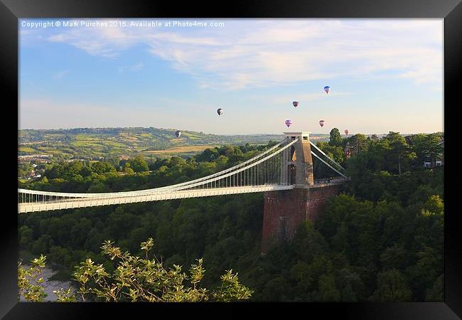 Bristol Balloon Fiesta & Clifton Bridge Framed Print by Mark Purches