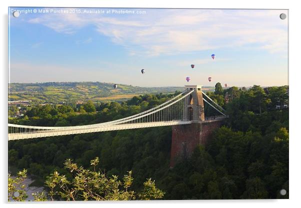 Bristol Balloon Fiesta & Clifton Bridge Acrylic by Mark Purches