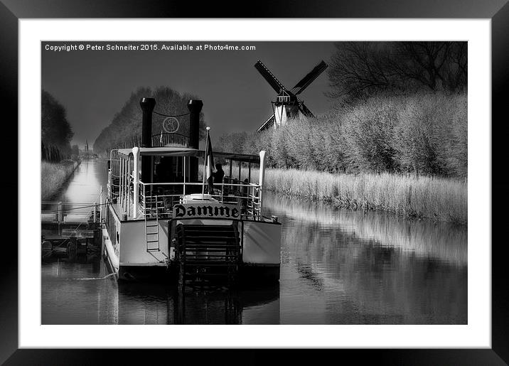 On the canals of Belgium Framed Mounted Print by Peter Schneiter