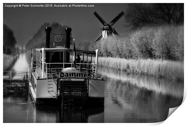 On the canals of Belgium Print by Peter Schneiter