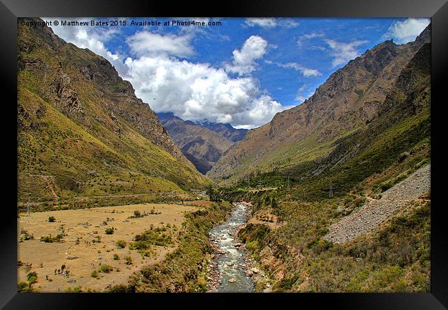 Urubamba River through the Andes Framed Print by Matthew Bates