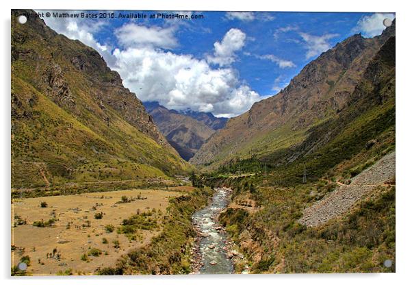 Urubamba River through the Andes Acrylic by Matthew Bates