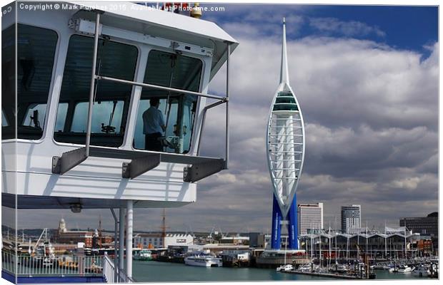 Captain Sailing into Portsmouth Docks Canvas Print by Mark Purches
