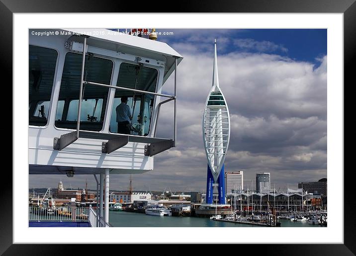 Captain Sailing into Portsmouth Docks Framed Mounted Print by Mark Purches