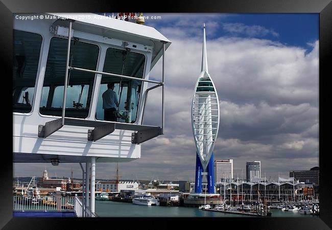 Captain Sailing into Portsmouth Docks Framed Print by Mark Purches