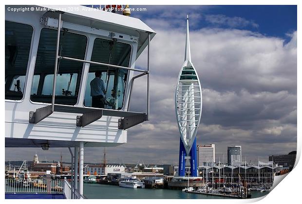Captain Sailing into Portsmouth Docks Print by Mark Purches